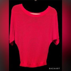 Express Red Batwing Sleeve Sheer Open Knit Sweater Sz XS